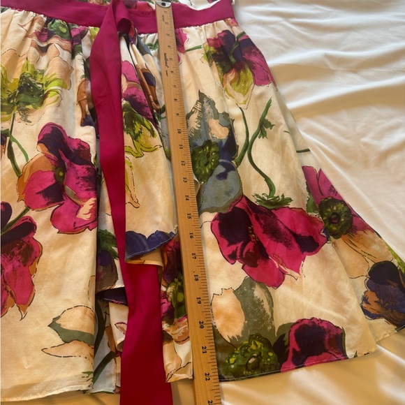 Ted Baker Floral Wrap Dress Cotton Empire Waist Size 4 - Picture 6 of 8